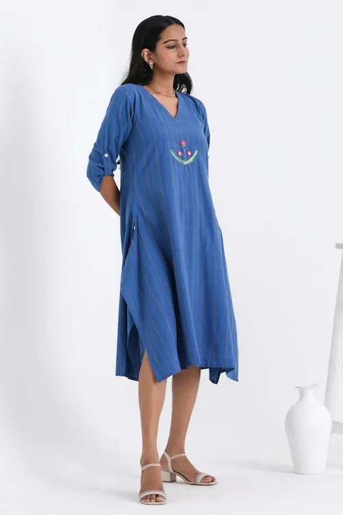 Bebaak Ira Asymmetrical Pure Cotton Hand Embroidered Dress