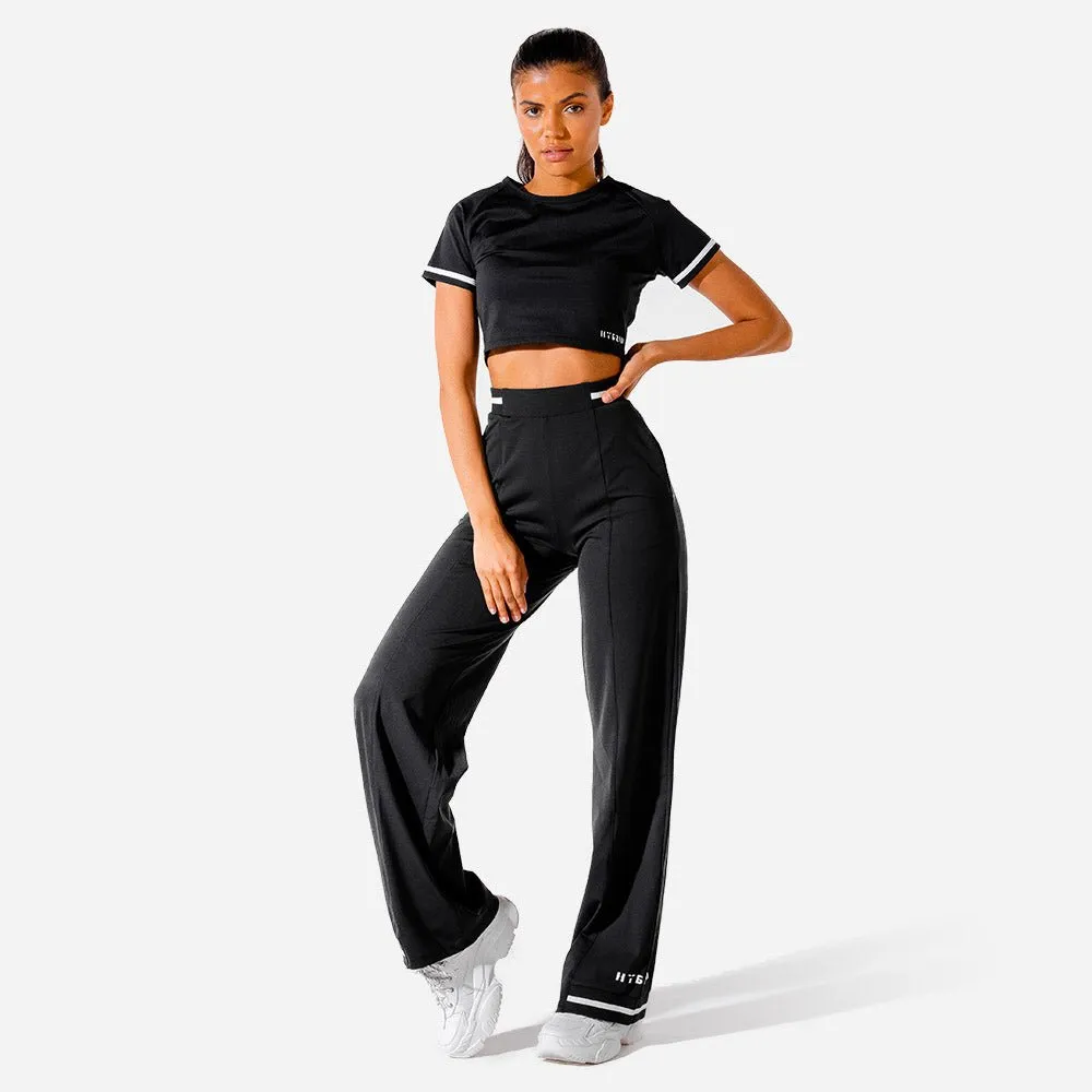 Hybrid Wide Leg Pants - Black